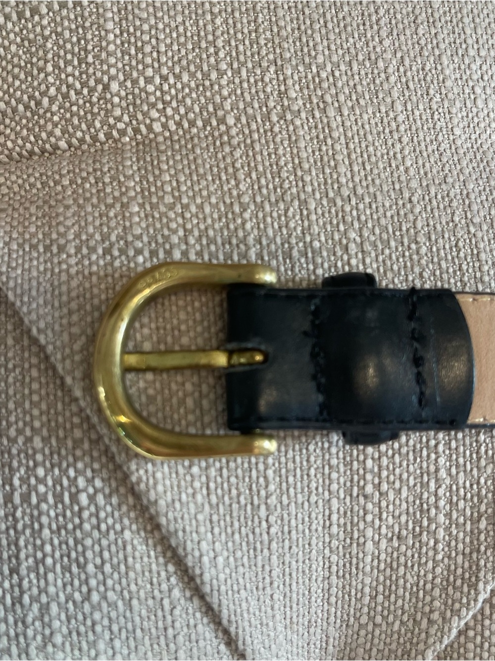 Laura Ashley Classic Black Leather Belt w/ Gold Buckle Women’s size Small - Picture 4 of 8